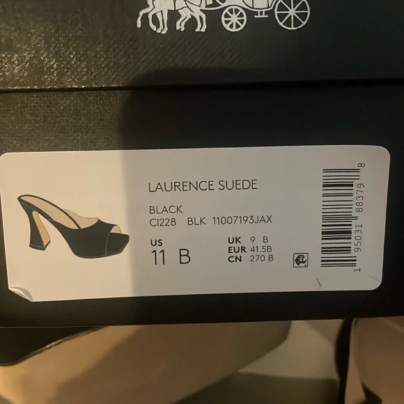 Coach Black Laurence luxe velvet suede slip on
mule sandals, NWT size 11 - Picture 8 of 8